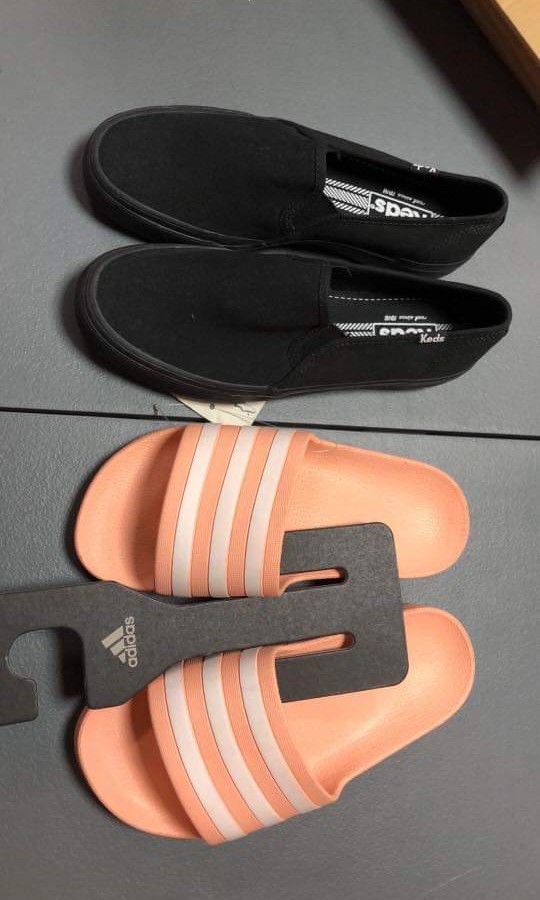 Adidas slides and keds shoes bundle 
