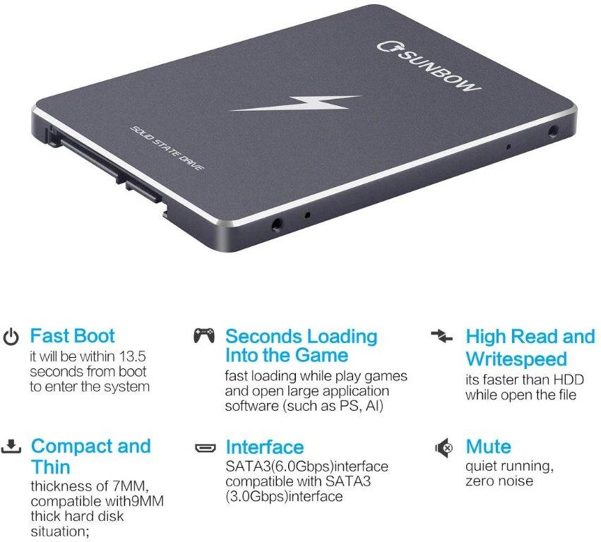 E0614 TCSUNBOW 1TB 2.5 Inch SSD SATAIII 6GB s Up To 560MB s With