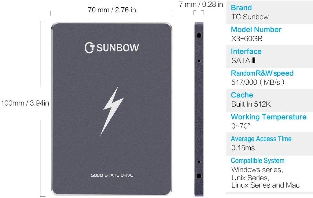 E0614 TCSUNBOW 1TB 2.5 Inch SSD SATAIII 6GB s Up To 560MB s With 1204 cache Internal Solid State Drive for Notebook Tablet Desktop PC X3 1TB Computers Tech Parts Accessories Hard Disks