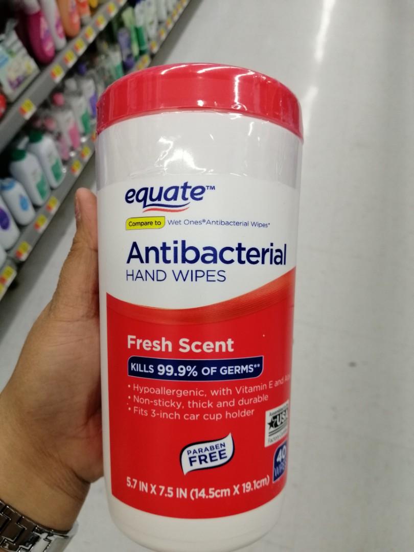 Equate antibacterial wet wipes, Beauty & Personal Care, Sanitizers