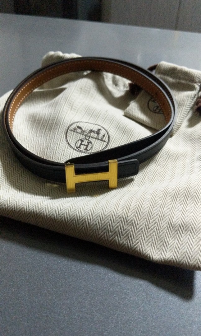 focus belt buckle & reversible leather strap 13 mm