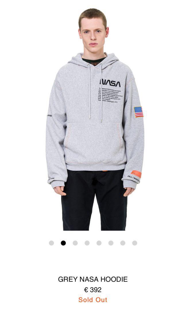 White nasa on sale hoodie heron preston