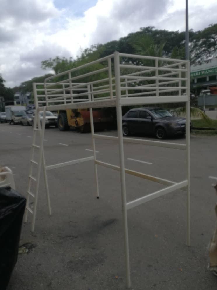 Ikea single loft bed frame, Furniture & Home Living, Furniture, Bed