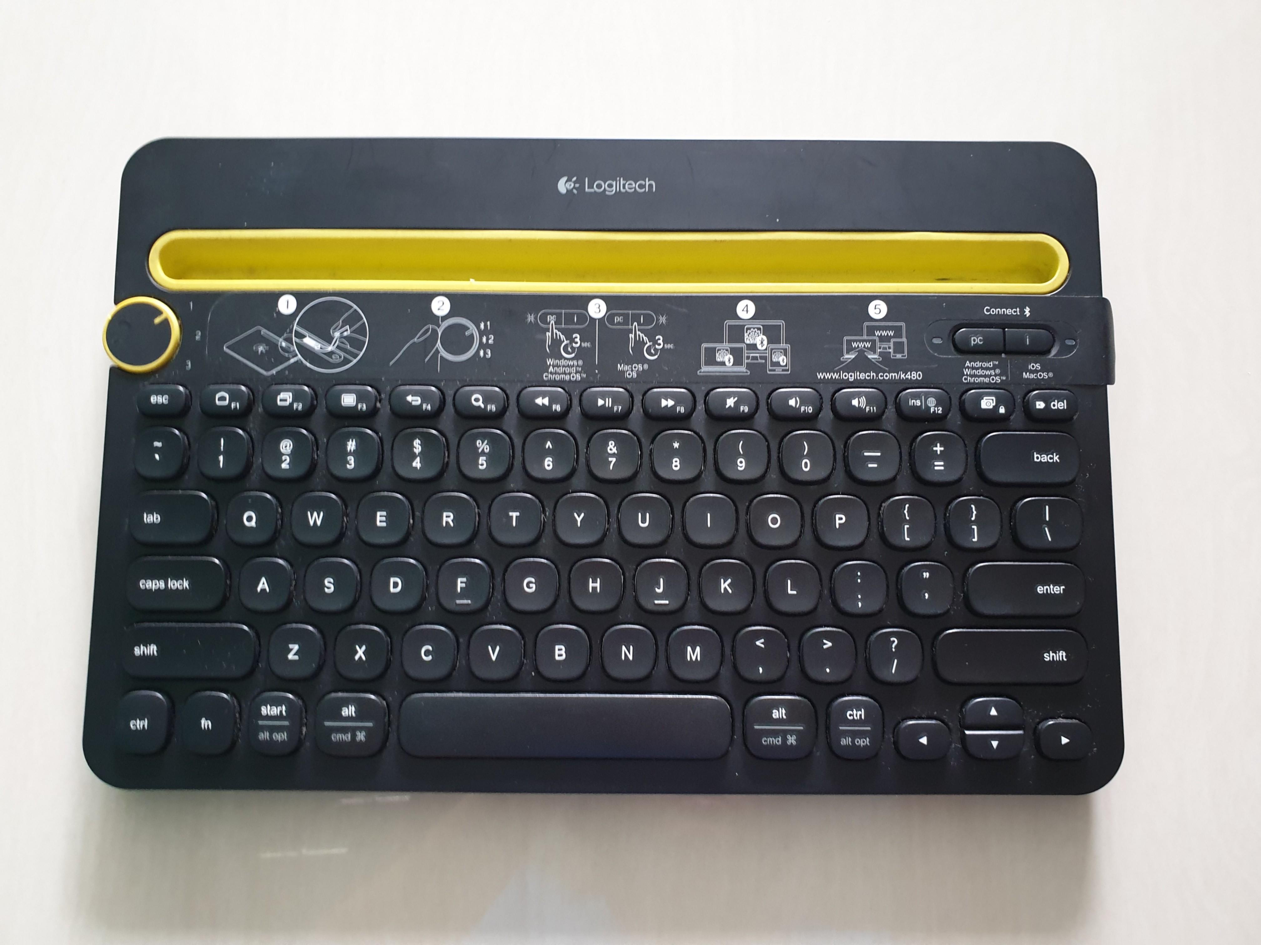 Logitech K480 Bluetooth Keyboard, Computers & Tech, Parts & Accessories ...