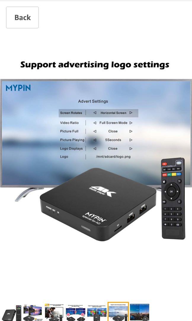 4K UltraHD Digital Media Player HDMI/AV Out PPT MKV AVI for HDTV with