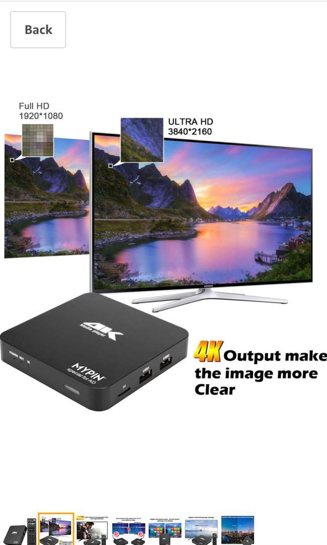 MYPIN 4K UltraHD Digital Media Player 2USB Input HDMI/AV Out PPT MKV