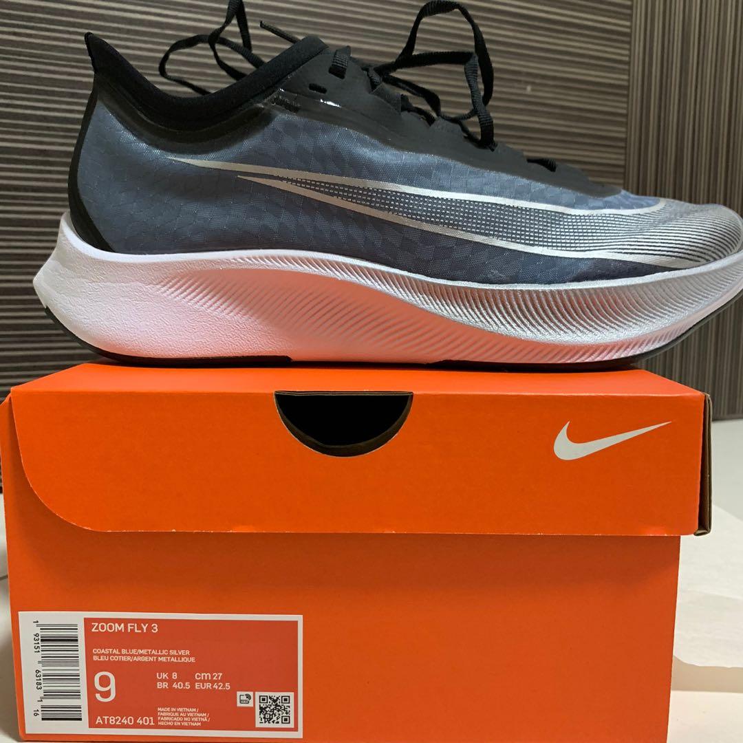 Nike Zoom Fly 3 US 9 Mens, Sports, Sports Apparel on Carousell