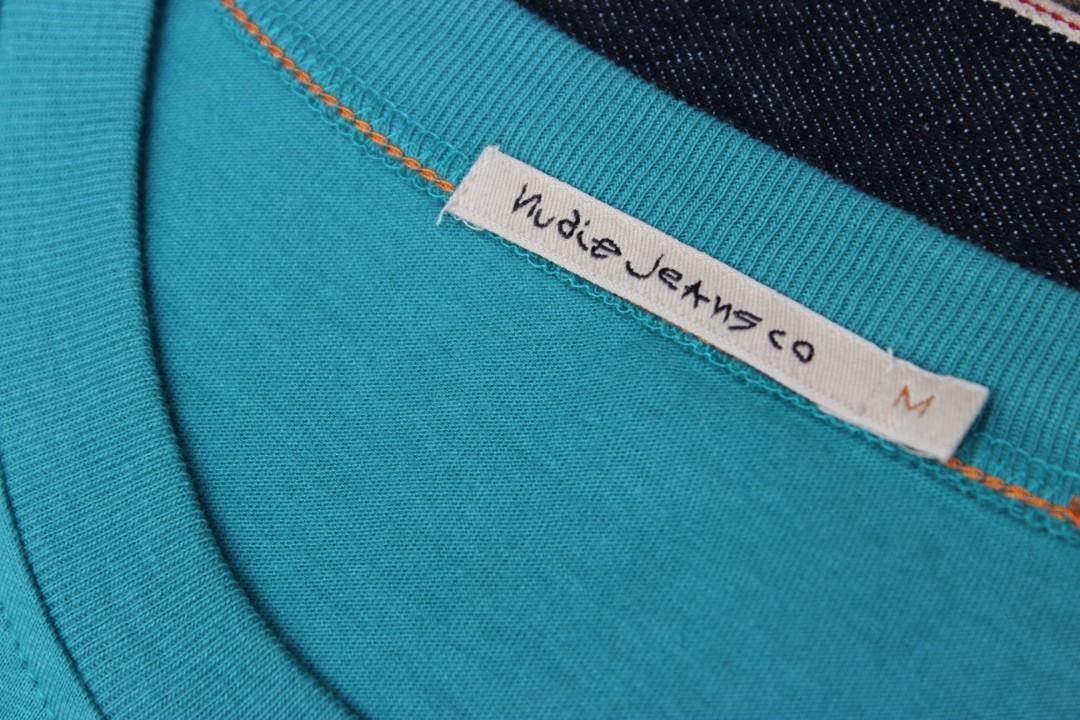 Nudie Daniel Logo tee Torquise, Fesyen 