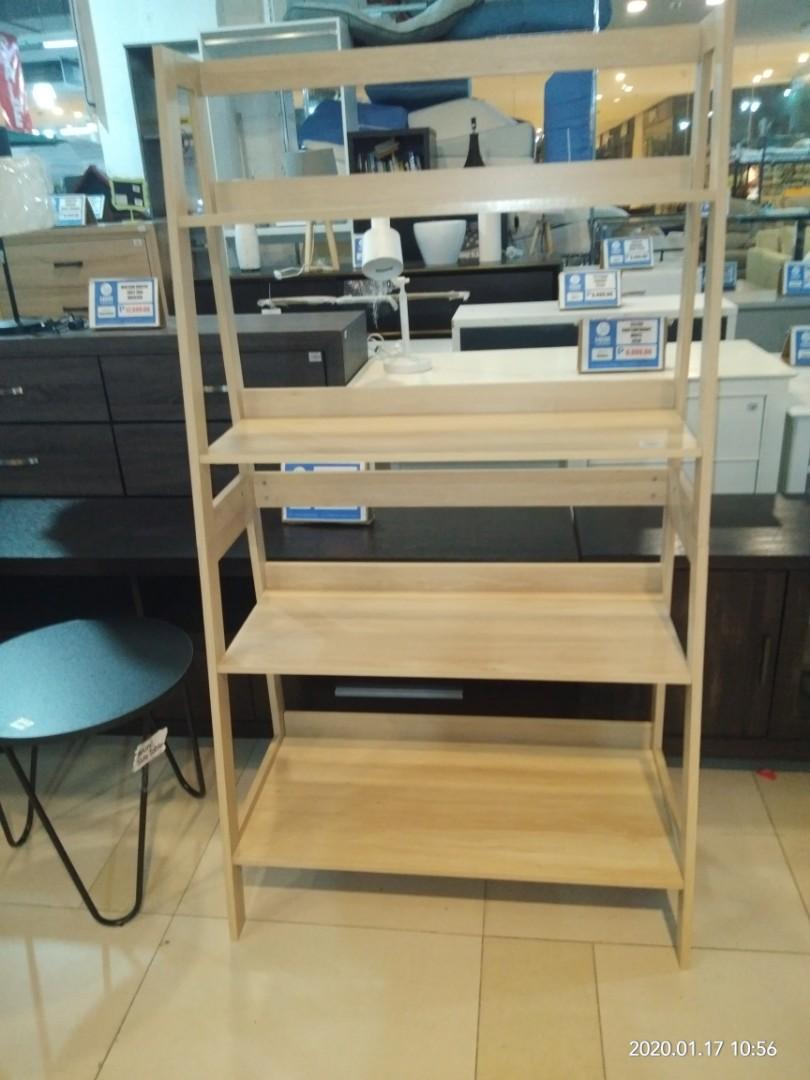 Oak look bookshelf 4 tier, Furniture & Home Living, Home Improvement