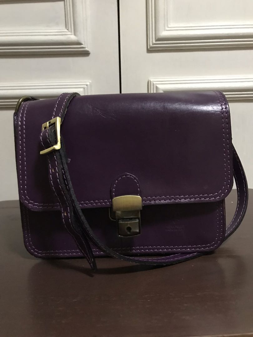 Italian Leather sling bag, Women's Fashion, Bags & Wallets, Crossbody