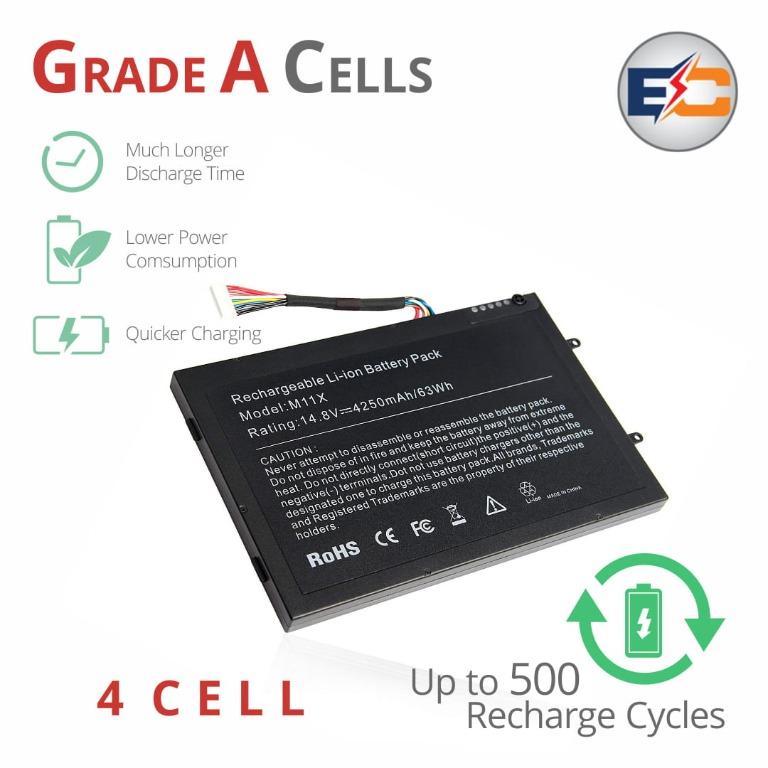 Replacement Laptop Grade A Cells Battery For Dell M11x Compatible With Dell Alienware M11x M11x R1 M11x R2 M11x R3 M14x M14x R1 Electronics Computer Parts Accessories On Carousell