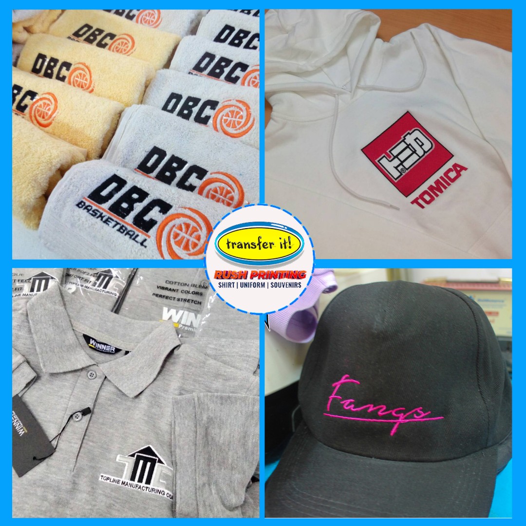 Rush embroidery polo shirt towel caps jacket computerized embroidery personalized printing