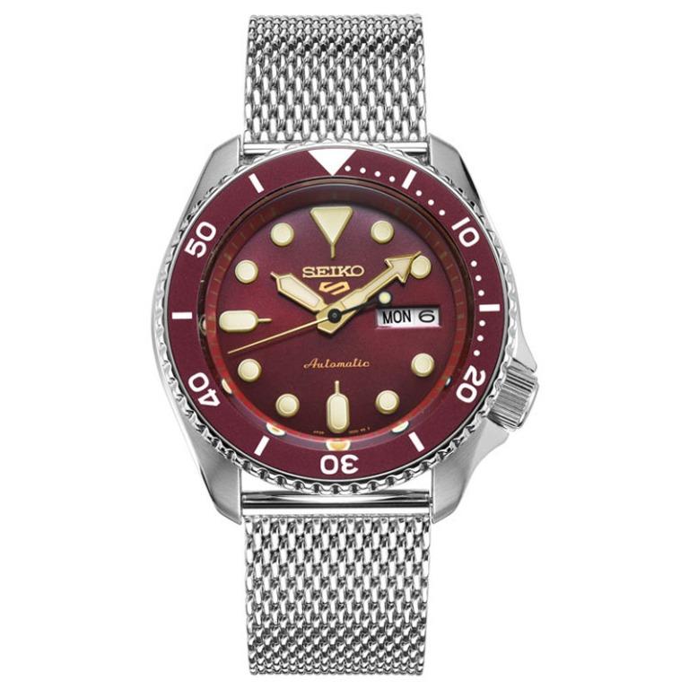 seiko red dial men's watch