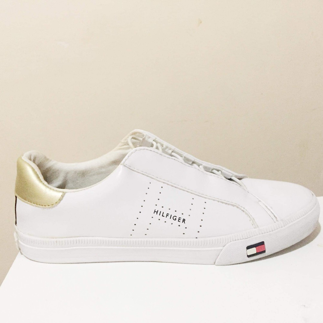 tommy hilfiger slip ons white