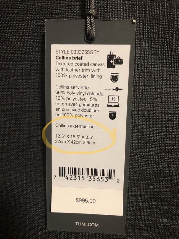 Tumi collins clearance brief