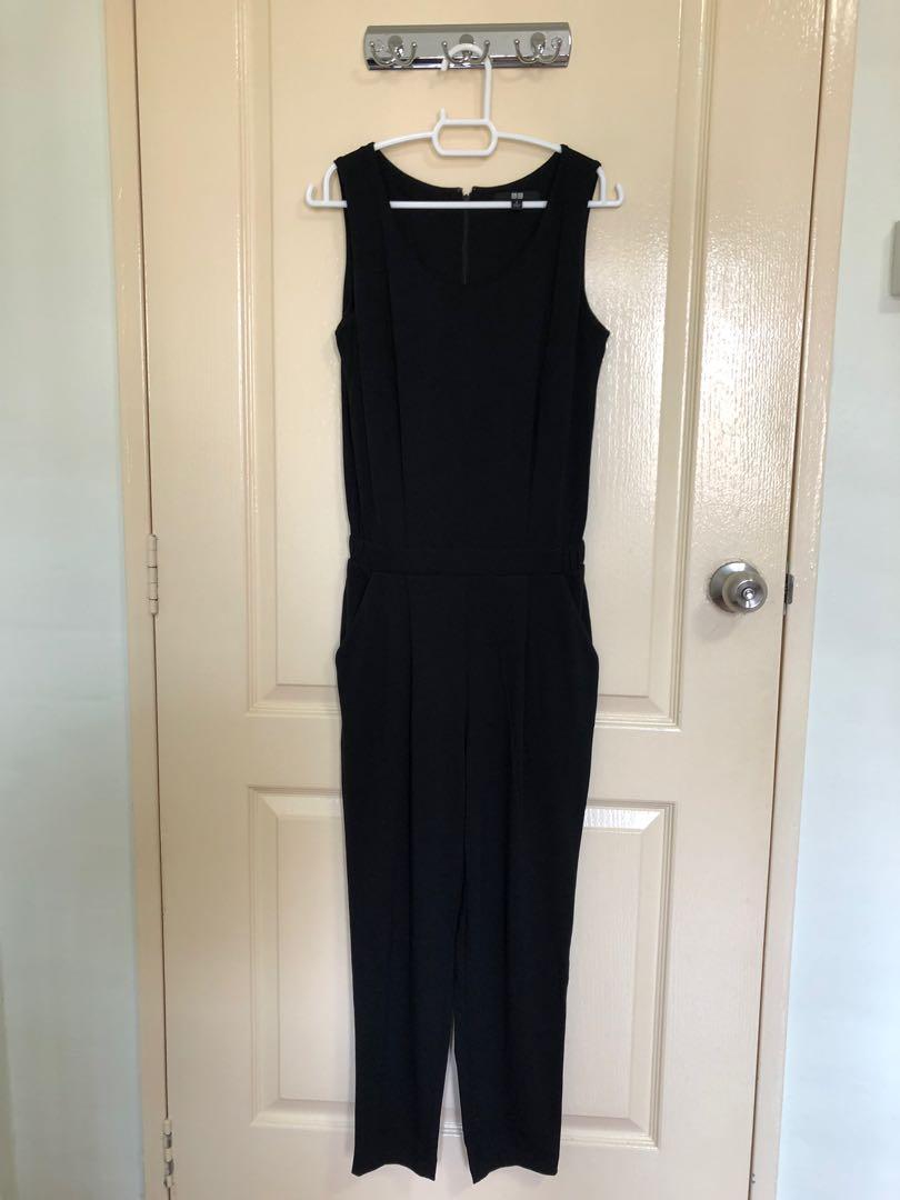 Uniqlo jumpsuit (black), Women's Fashion, Dresses & Sets, Jumpsuits on