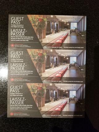 Air Canada Maple Leaf Lounge Ticket Guest Pass 4x