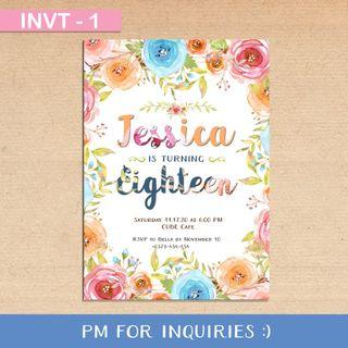 [Layout Only] Birthday Invitation/Floral Invitation/Party Invitation