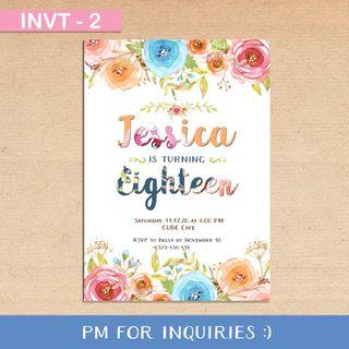 [Layout Only] Birthday Invitation/Floral Invitation/Party Invitation