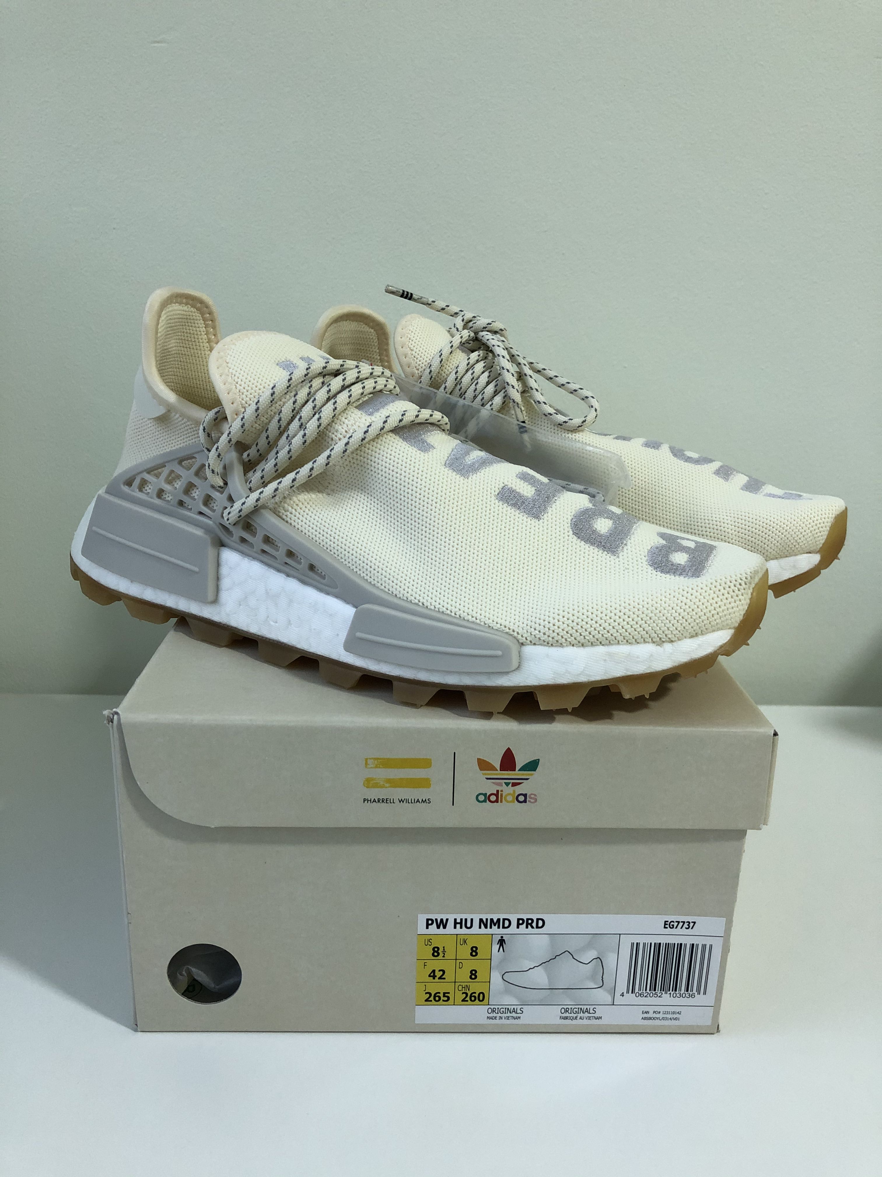 nmd hu trail pharrell now is her time cream white