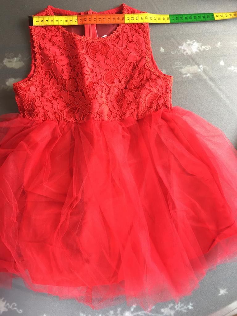 fluffy red dress