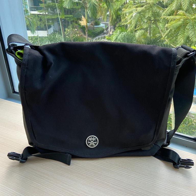 Crumpler Bag the moderate embarrassment laptop sling black green Men s Fashion Bags Sling Bags on Carousell