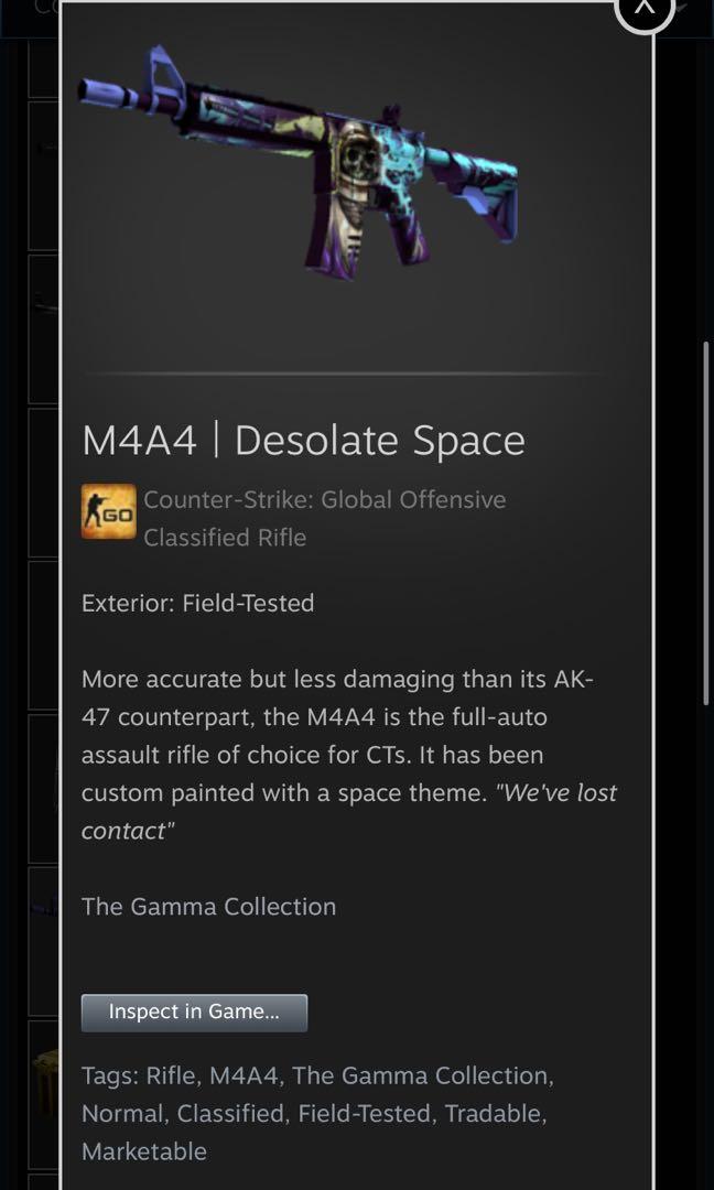 Csgo M4 Desolate Space Ft Video Gaming Gaming Accessories Game Gift Cards Accounts On Carousell