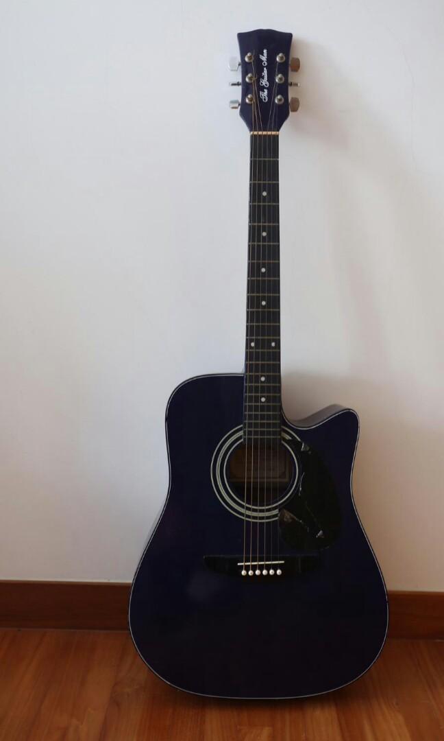 Dark blue hot sale acoustic guitar