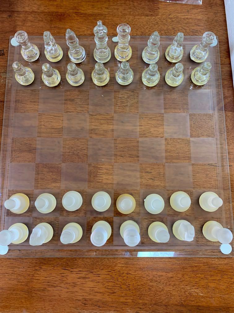 Glass Chess Set New Toys Games Board Games Cards On Carousell Included 32 finely sculpted pieces and full graphic chess board. carousell