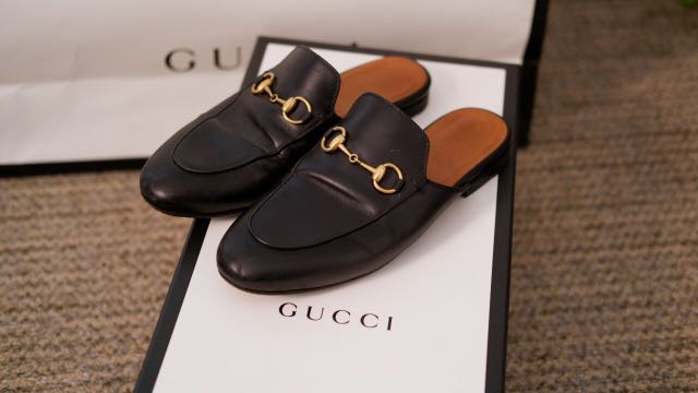 Gucci Leather Horsebit slipper, Women's 