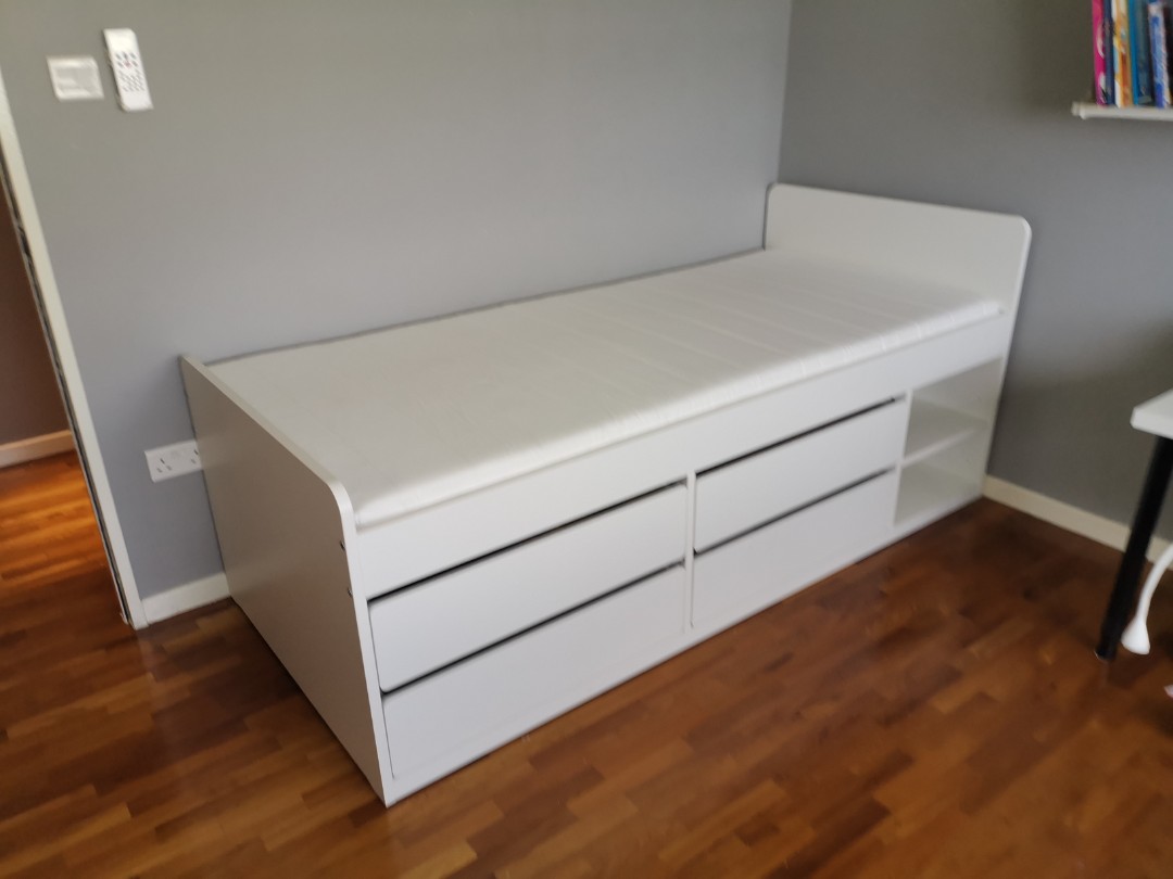 Ikea Kids Bed With Drawers Furniture Home Living Furniture Bed Frames Mattresses On Carousell