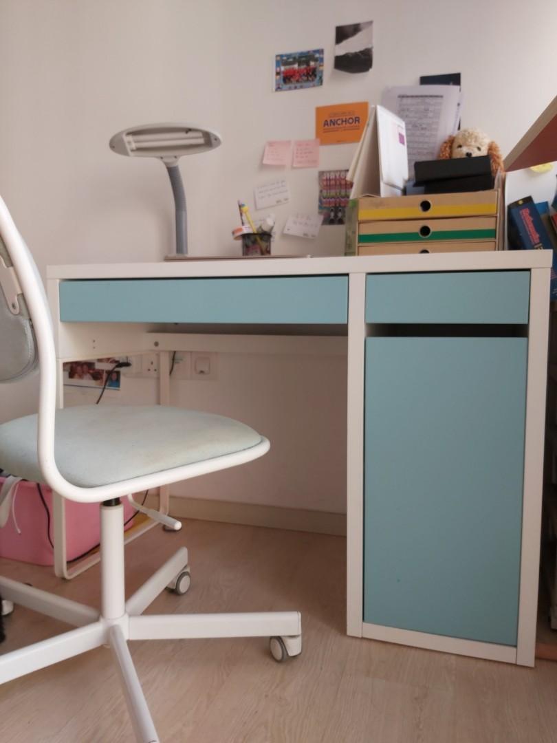 IKEA study desk and chair, Furniture & Home Living, Furniture, Tables
