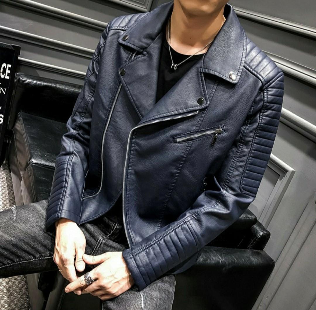 Pu leather clearance jacket mens