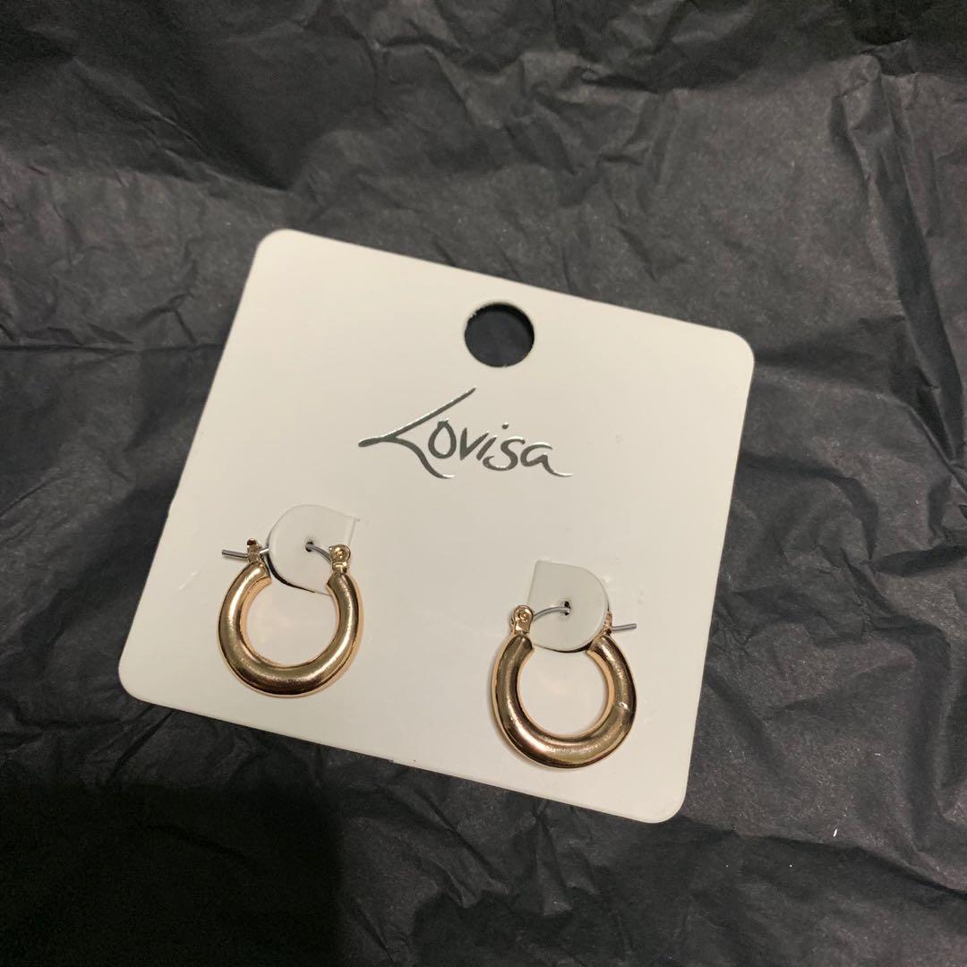 Lovisa Gold Small Hoop Earrings Women s Fashion Jewelry Organisers Earrings on Carousell