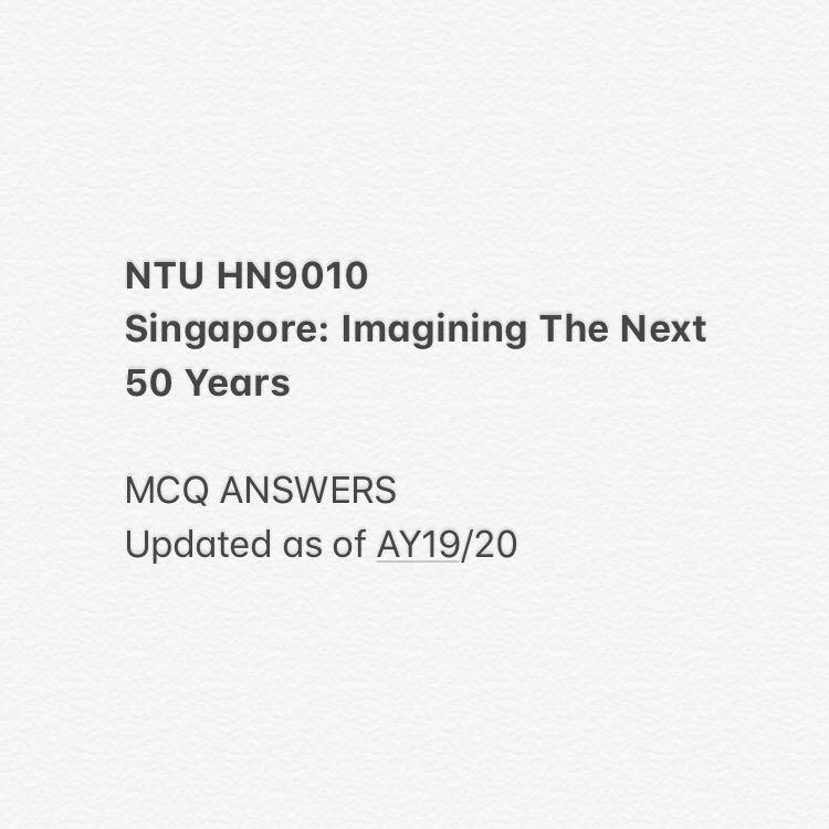 Ntu Hn9010 Answers Books Stationery Textbooks Tertiary On Carousell