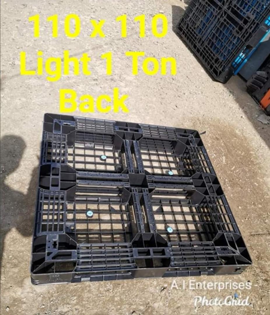 Plastic Wood Pallet Paleta Tarima (Category: Construction & Building Materials) located in Quezon City. Submitted by Dr.Pallet (Listing ID 273441958, Image 3). Description: Are you looking for supplier WOOD or PLASTIC PALLET? - PLASTIC PALLET - Conditions: 2nd hand(used) "repairable" Capacities: 1 ton / 3 tons / 6 tons Dimensions : 1100 x 1100 / 1000 x 1200 Top surface: Perforated type Side Entry: 4 way entry Color: Black / Asstd color - WOODEN P