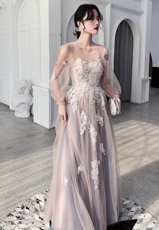 Full sleeve hotsell prom dress