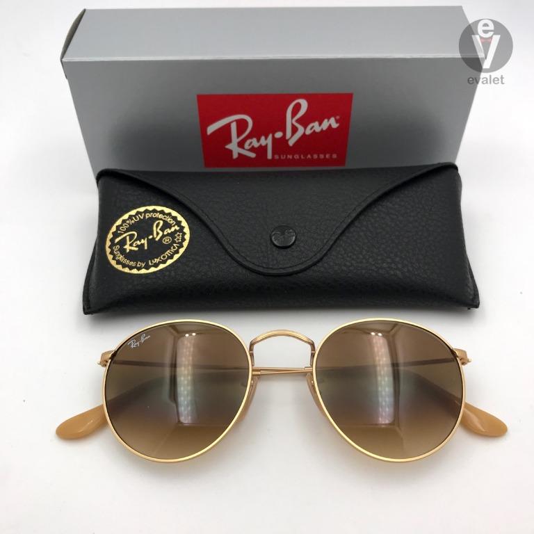 ray ban round 50mm metal sunglasses