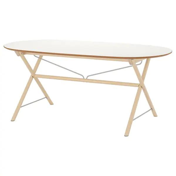 Slahult Ikea White Dining Table 185x90cm Furniture Home Living Furniture Tables Sets On Carousell