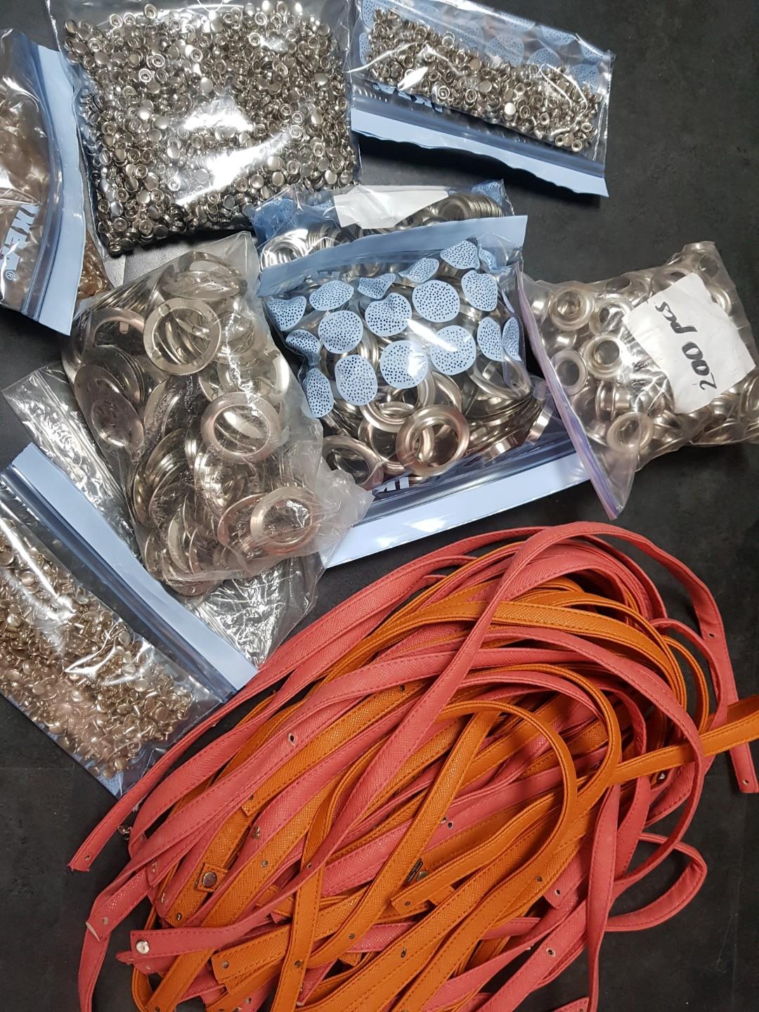 Take all Bag straps & Hardware (Category: Cross-body Bags) located in Quezon City. Submitted by letsraidclosets (Listing ID 273545547, Image 2). Description: Made in Marikina. Bag straps ready to be attached. All hardware included. I can add custom die cut for attaching rings to bag (Add P500 only) #febsweldo.