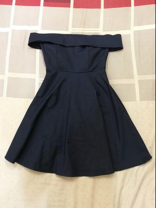 Off shoulder blue dress