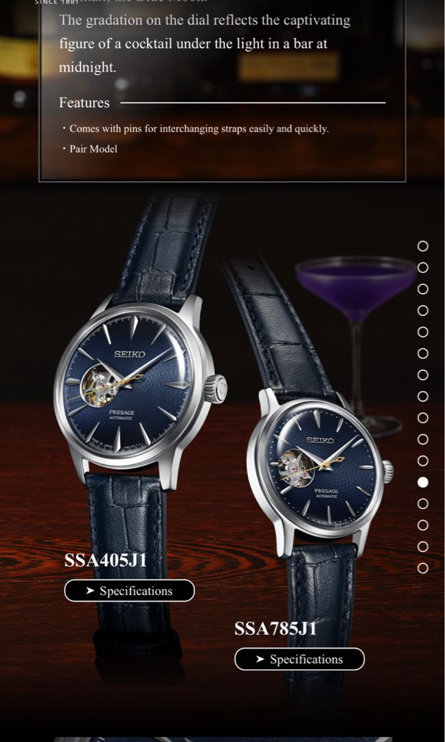 2020 Seiko presage the blue moon couple couple, Luxury, Watches on Carousell