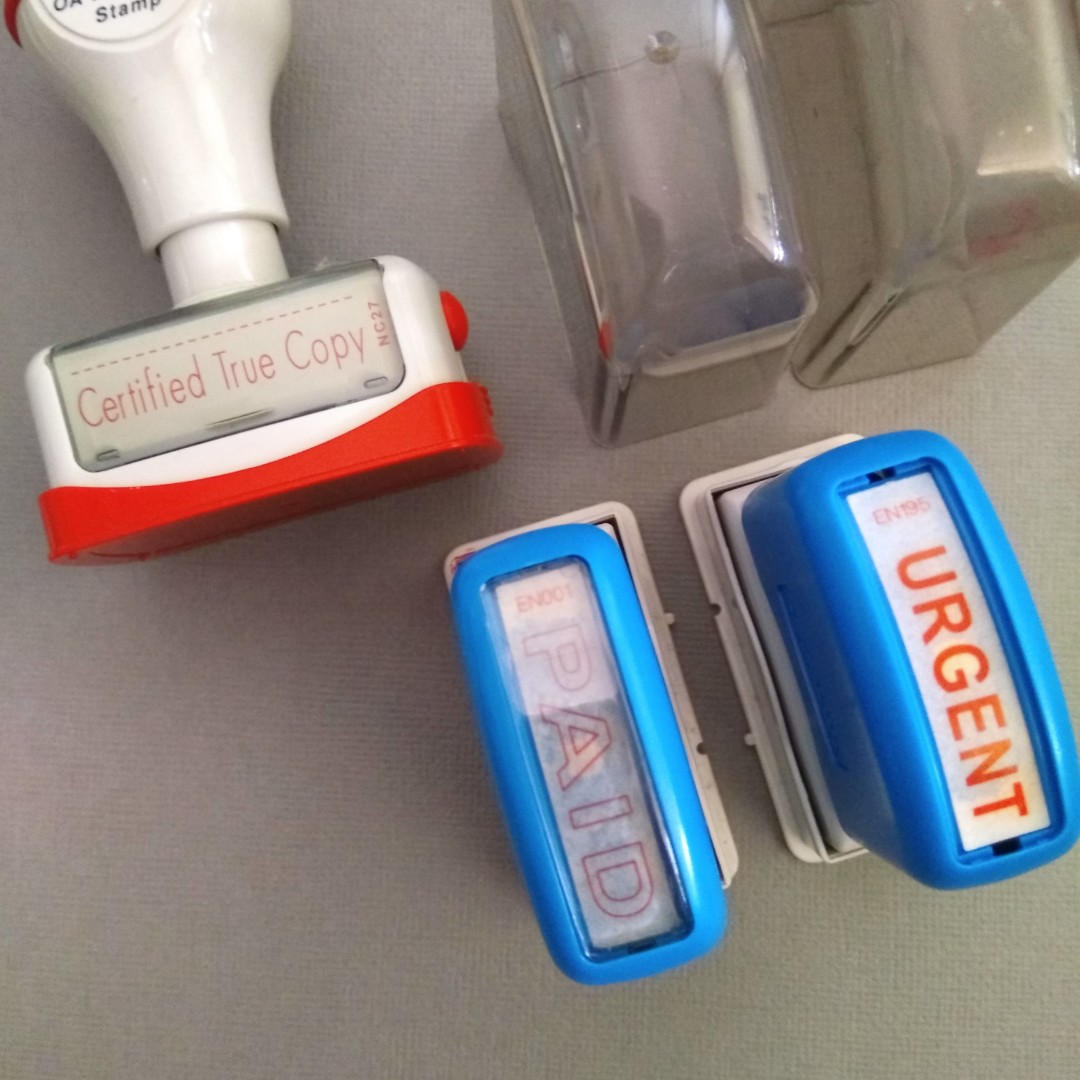 3 For 7 Urgent Paid Certified True Copy Rubber Stamp Chop Books Stationery Stationery On Carousell