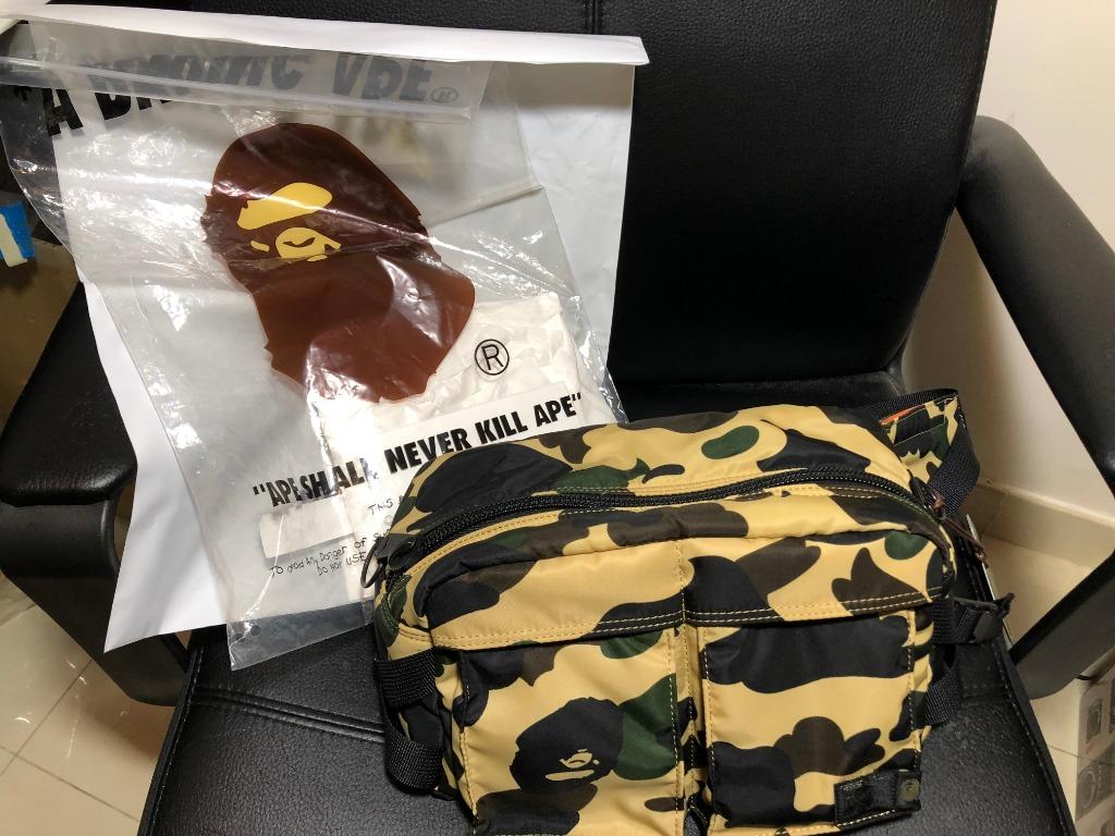 A Bathing Ape x Porter 1st Camo Waist Bag Yellow SS19 Bape x