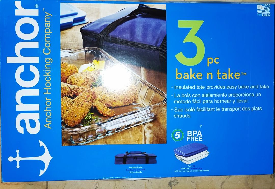 Anchor hocking comoany 3 pc bake and take (Category: Bakeware) located in Makati City. Submitted by makatiseller888 (Listing ID 273720085, Image 1). Description: .