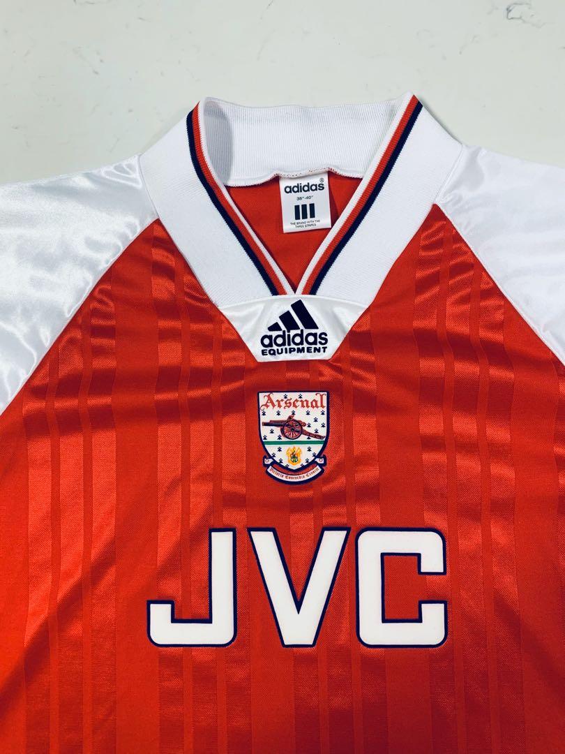 Rare MINT - Arsenal FC Home Shirt 1992 - 94 - Adidas - 38 - 40