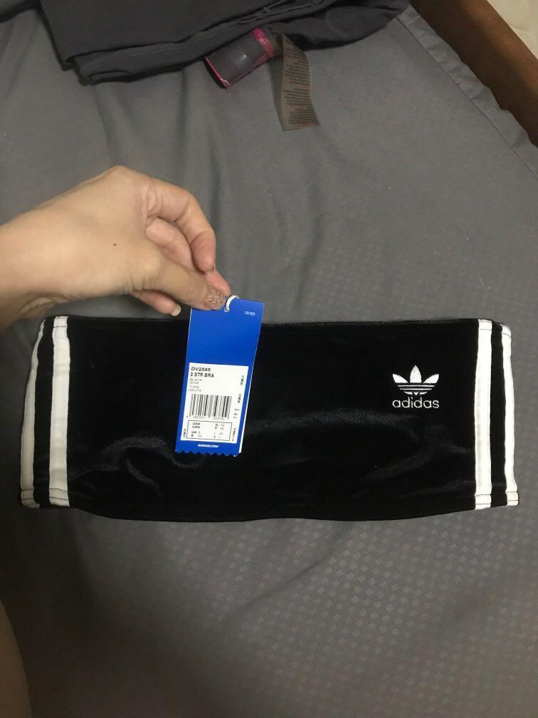 Authentic Adidas Original Velvet Bandeau tube crop top