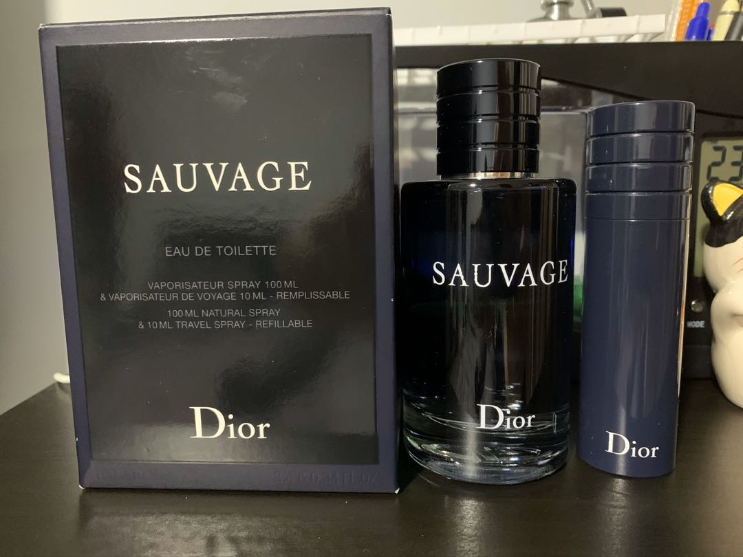 Authentic Dior Sauvage EDT 100ml + travel kit, Beauty & Personal Care ...