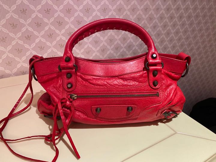 Balenciaga classic shop mini city red