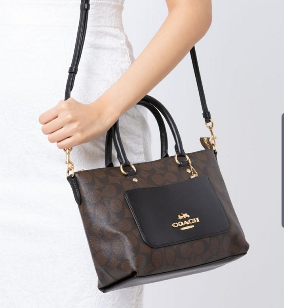 BN Coach F38089 Signature Mini Emma Satchel Wine Red